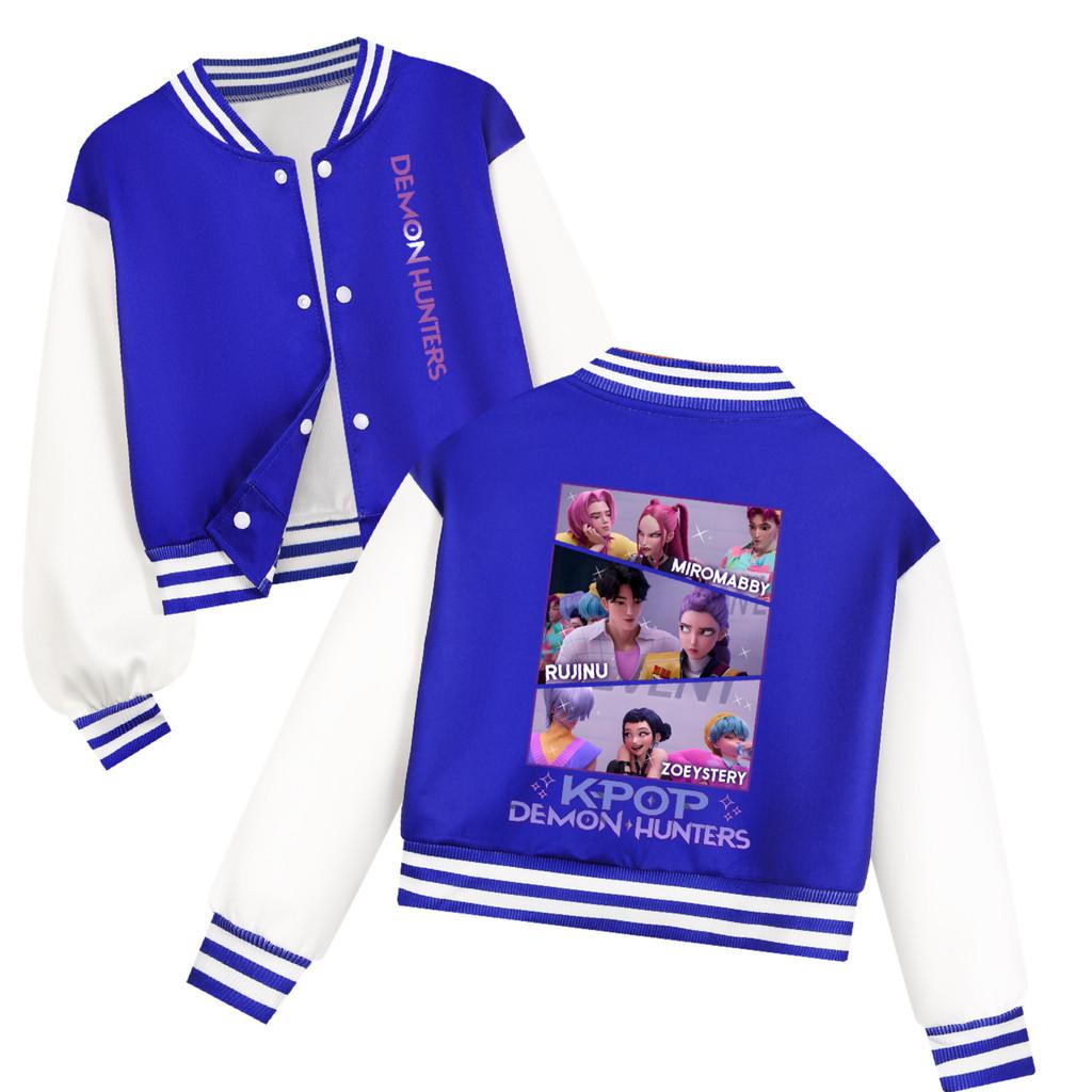 Jachetă de baseball casual cu mâneci lungi, cu imprimeu Rumi Zoey Mira, Cântăreață POP Anime Desene Animate Super Star pentru Fete