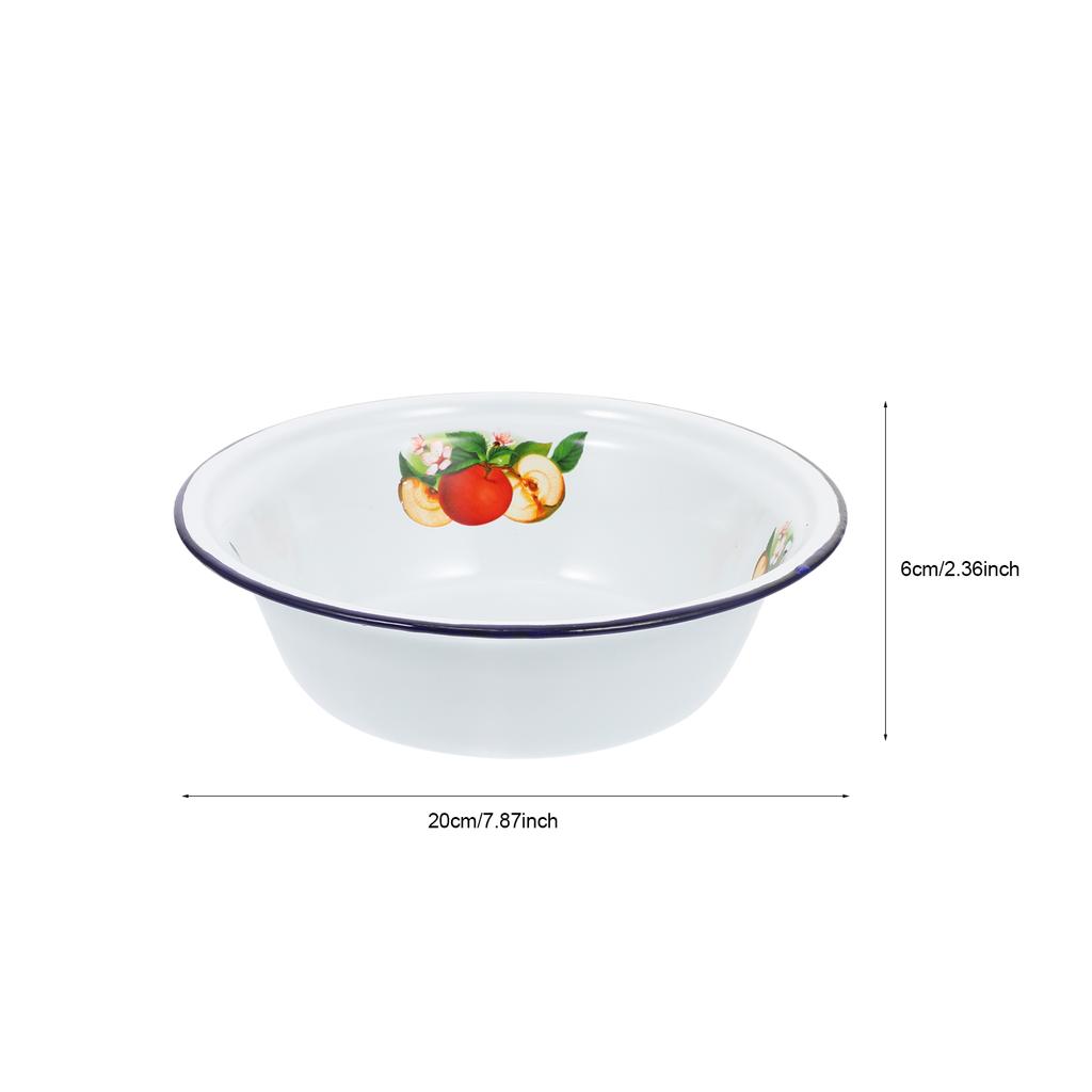 Container Enamel Basin Office Travel Chinese Bread Bowl Enamelware Mixing Tableware