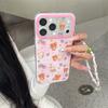 New 2026 Shockproof Phone Case For iPhone 15 16 17 Pro Max Strawberry Print With Strawberry Beaded Wrist Strap Large Window Cove