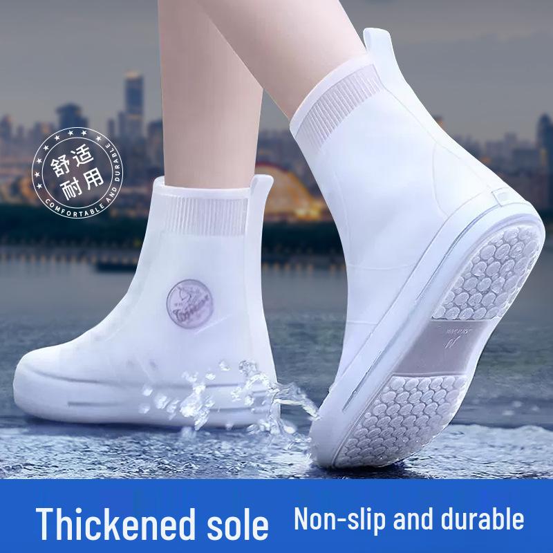 Waterproof Non-Slip Silicone Rain Shoe Covers for Men & Women - Thickened, Wear-Resistant, Mid-Calf Protection for Outdoor Use