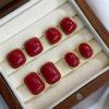 2026 New Retro Enamel Wine Red Metal Stud Earrings for Women Fashion Geometric Earrings Elegant Wedding Jewelry Accessories