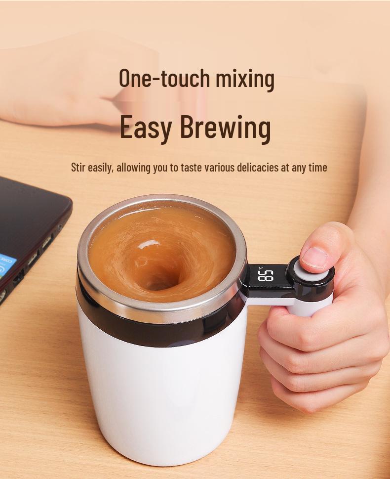 Rechargeable Stainless Steel Magnetic Coffee Stirring Cup