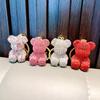 Christmas Valentine's Day Full Diamond Riding Bear Car Keychain Female Bag Pendant Exquisite Water Diamond Keychain Small Gift