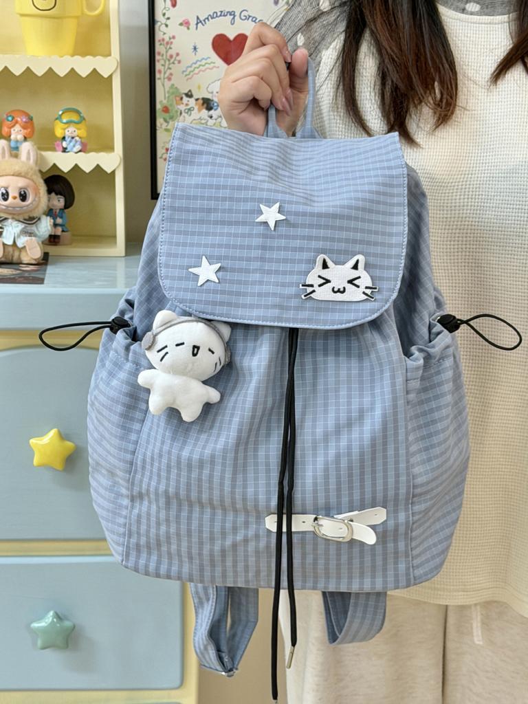 Schultasche neue japanische niedliche Katzenrucksack weiblicher Schüler große Kapazität leicht Cartoon Schmerzbeutel Schultasche Ausflugsrucksack