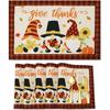 1PC Thanksgiving Placemats for Dining Table Fall Gnomes Table Decorations Harvest Give Thanks Maple Printed Dining Mat