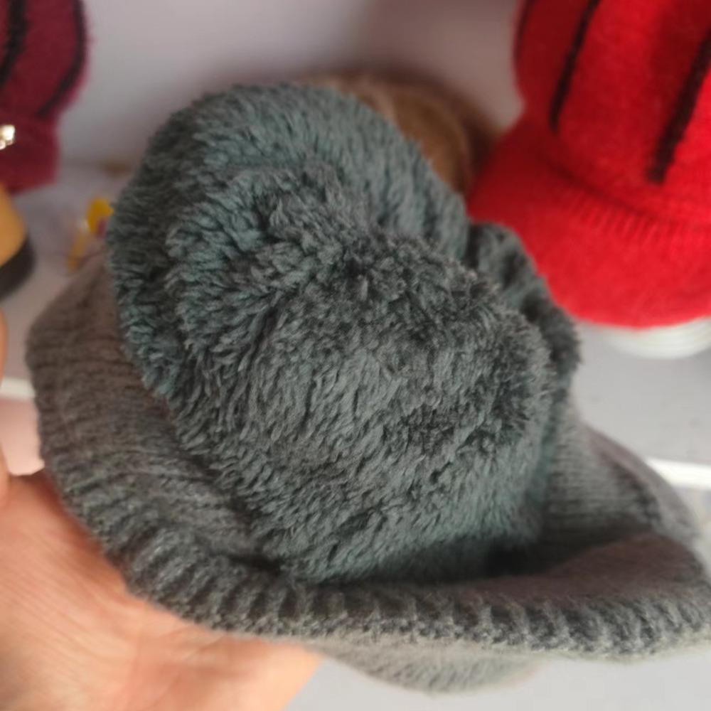 Knitted Skiing Cap Plush Winter Hat 2024 Knitted Hat Winter