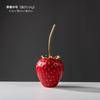 Simulation Strawberry Fruit Display Resin Crafts Gold Strawberry Figurine Decorative Figurines Home Decoration Accessories