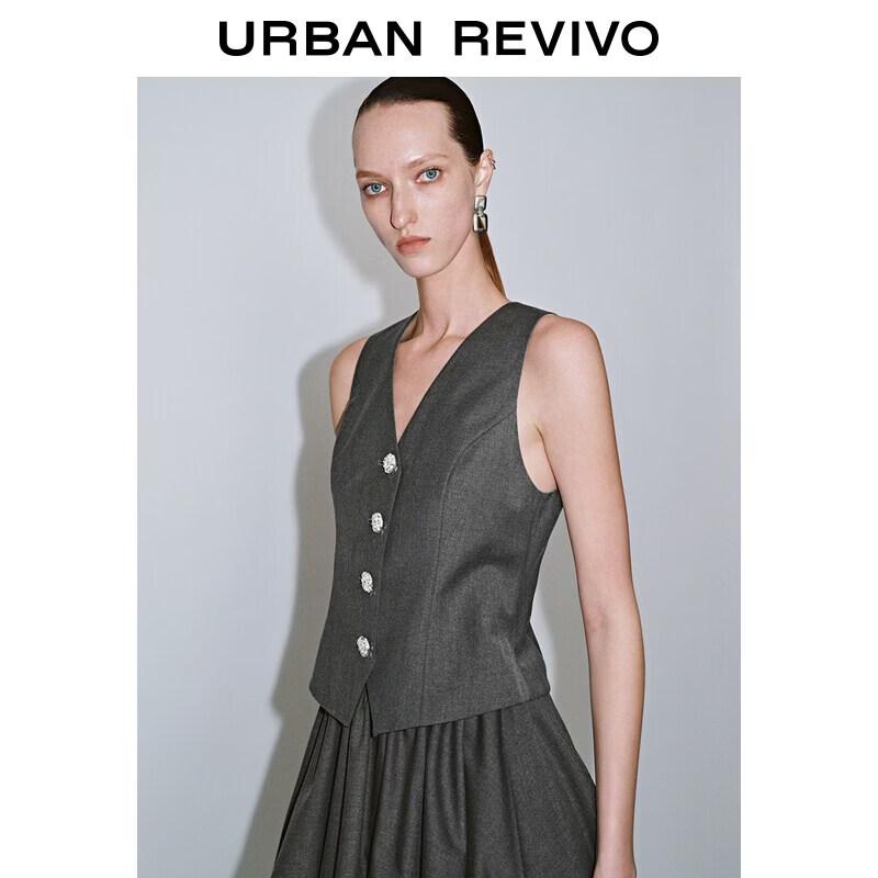 UR2026 Women's V-Neck Patchwork Sleeveless Mini Dress