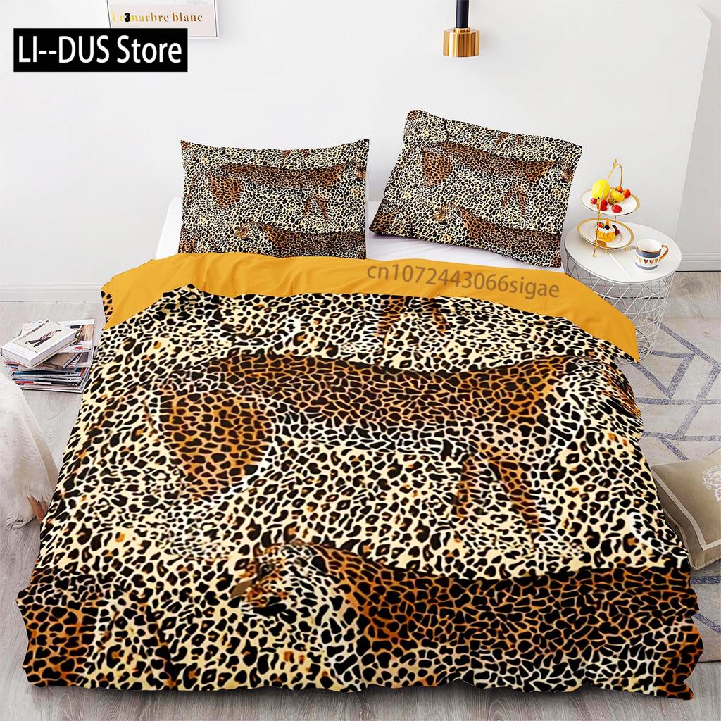 Tiger Bedding Set Single Twin Full Queen King Size Tiger Leopard Bed Set Aldult Kid Bedroom Duvetcover Sets 3D Anime 015