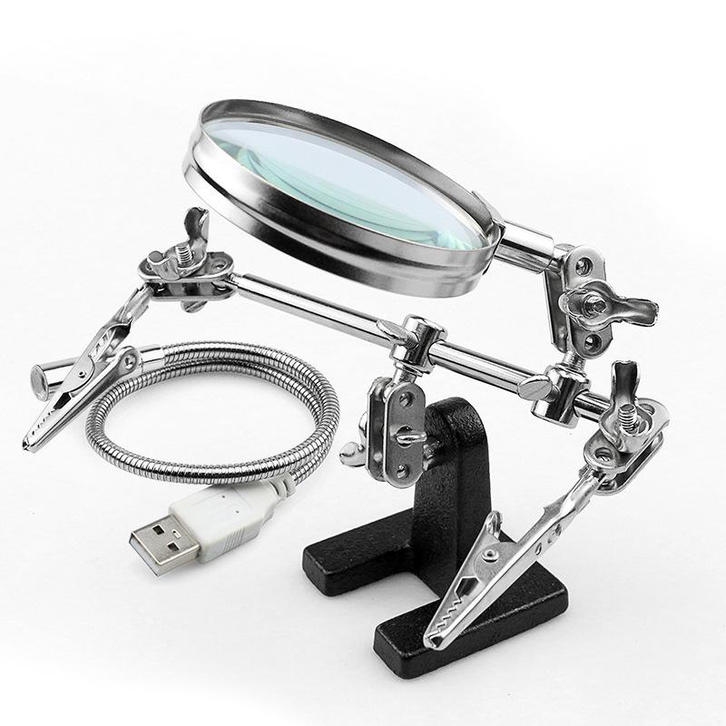 60mm Mechanical Soldering Iron Kit with LED and Magnifier