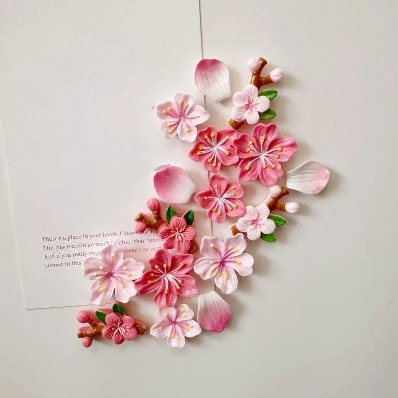 8/16Pcs Magnetic Cherry Blossom Fridge Magnet Cute Flower Magnetic Decor For Home