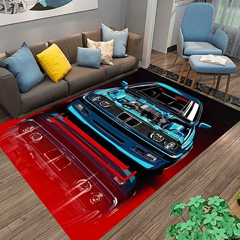 car Pattern Printed Rug suitable for living room game room computer room bedroom carpet home Halloween gift birthday gift