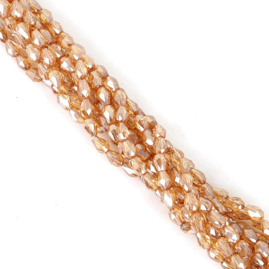 65pcs 4x6MM Teardrop Glass Beads for DIY Hairpins, Bracelets, Necklaces, and Earrings
