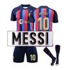 Kids Sports Equipment Barcelona Messi Football Jersey Set, Polyester, Multicolor