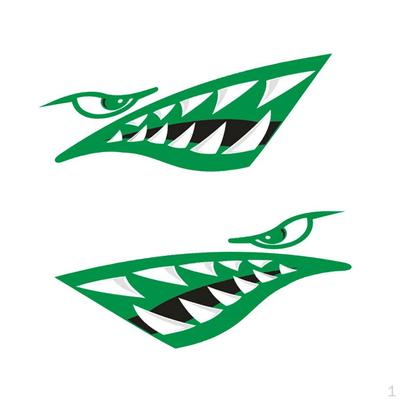 1 Pair Mouth Waterproof Graphics Decal Sticker for Kayak Canoe Small Fishing Boat ( 14x5 Inch )