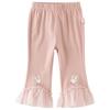 DAVE & BELLA Girls' Summer Knit Bell Bottom Cropped Pants