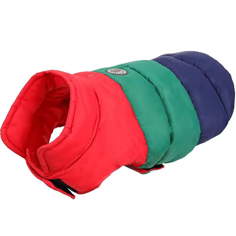 Reversible Wearable Dog Clothes Pet Winter Punching Coat Thickened Warm Waterproof Down Jacket Cotton Coat