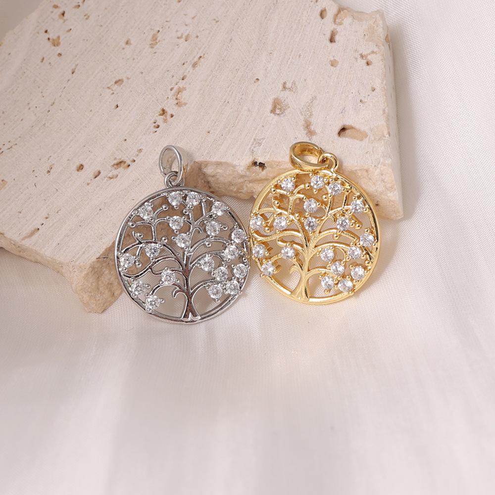 Pozlacený přívěsek Strom života se zirkony pro ženy - Niche Light Luxury