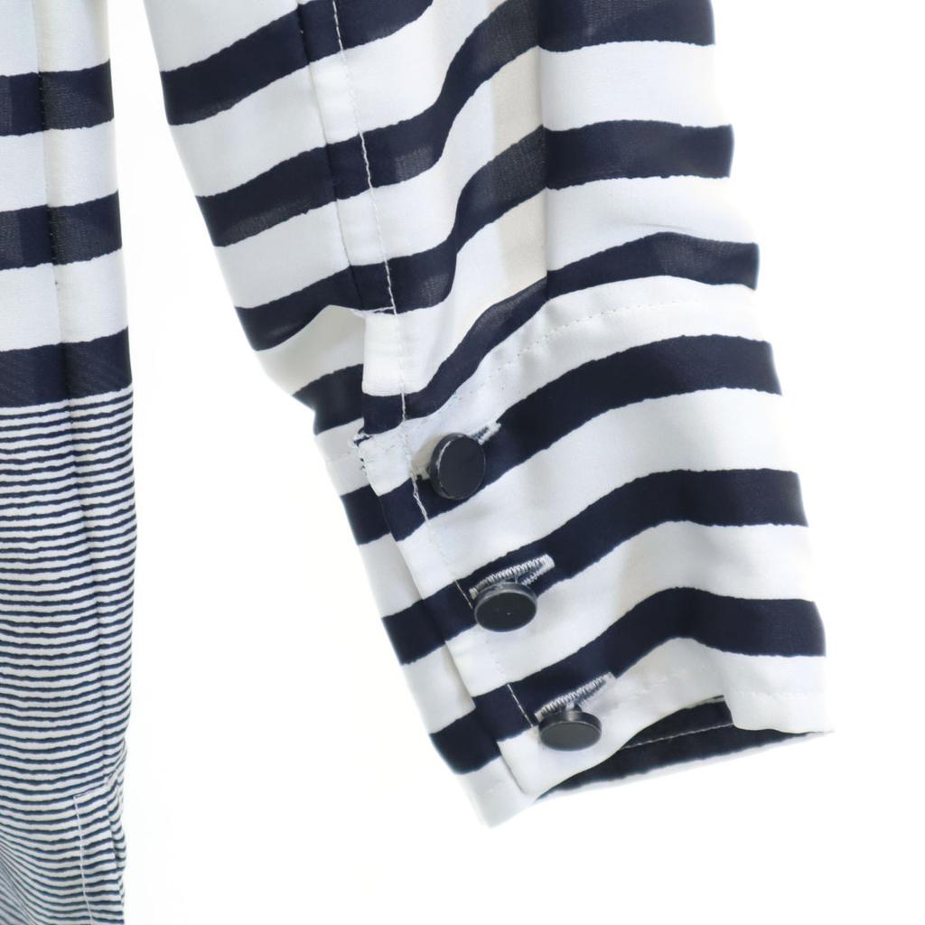 Armani Exchange Border Pattern Long Sleeve Shirt XS White Women Used