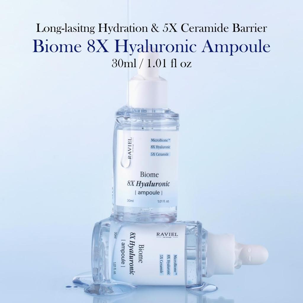 RAVIEL [Makeup Boost] Sebum Control Pore Tightening Ultra Moisture 8X Hyaluronic Biome Ampoule 30ml