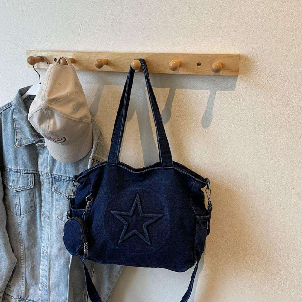 Denim Messenger Bags Vintage Gothic Handbag Casual Women Tote Bags  Daily