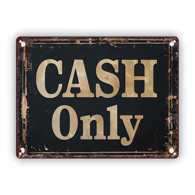 Tin Sign CA SH Only Vintage Metal Wall Plaque Retro Gambling Casino Cashier Office Bar Pub Home Decor Hanging Rust Style