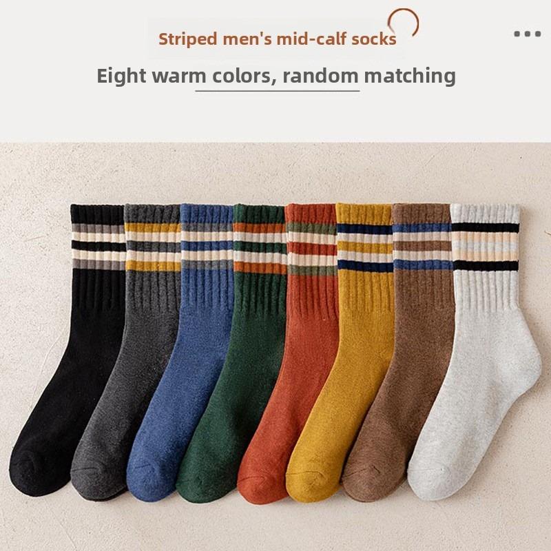 Men's Autumn and Winter Warm Velvet and Thick Towel Bottom Cylinder Pure Cotton Socks