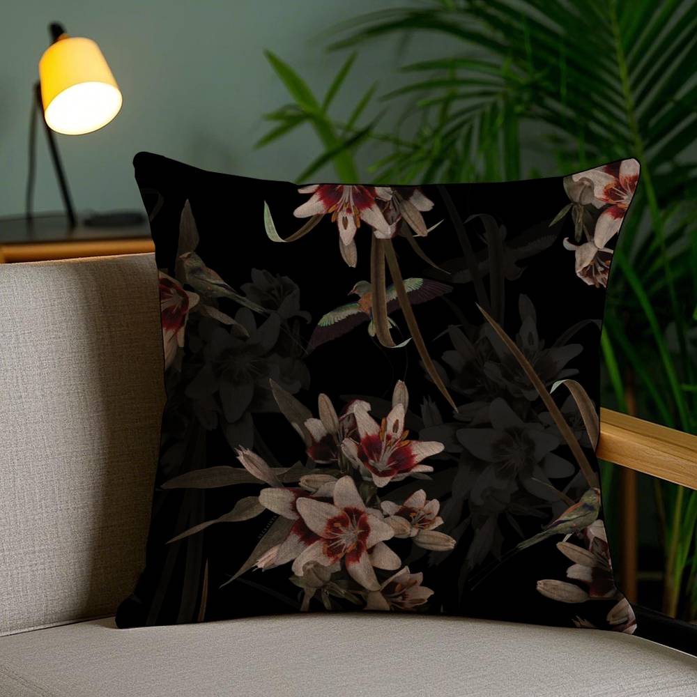 

Classic A-Allsaints Floral Pillow Case Anti-dustmite Invisible zipper Sofa Bed 12x12Inch