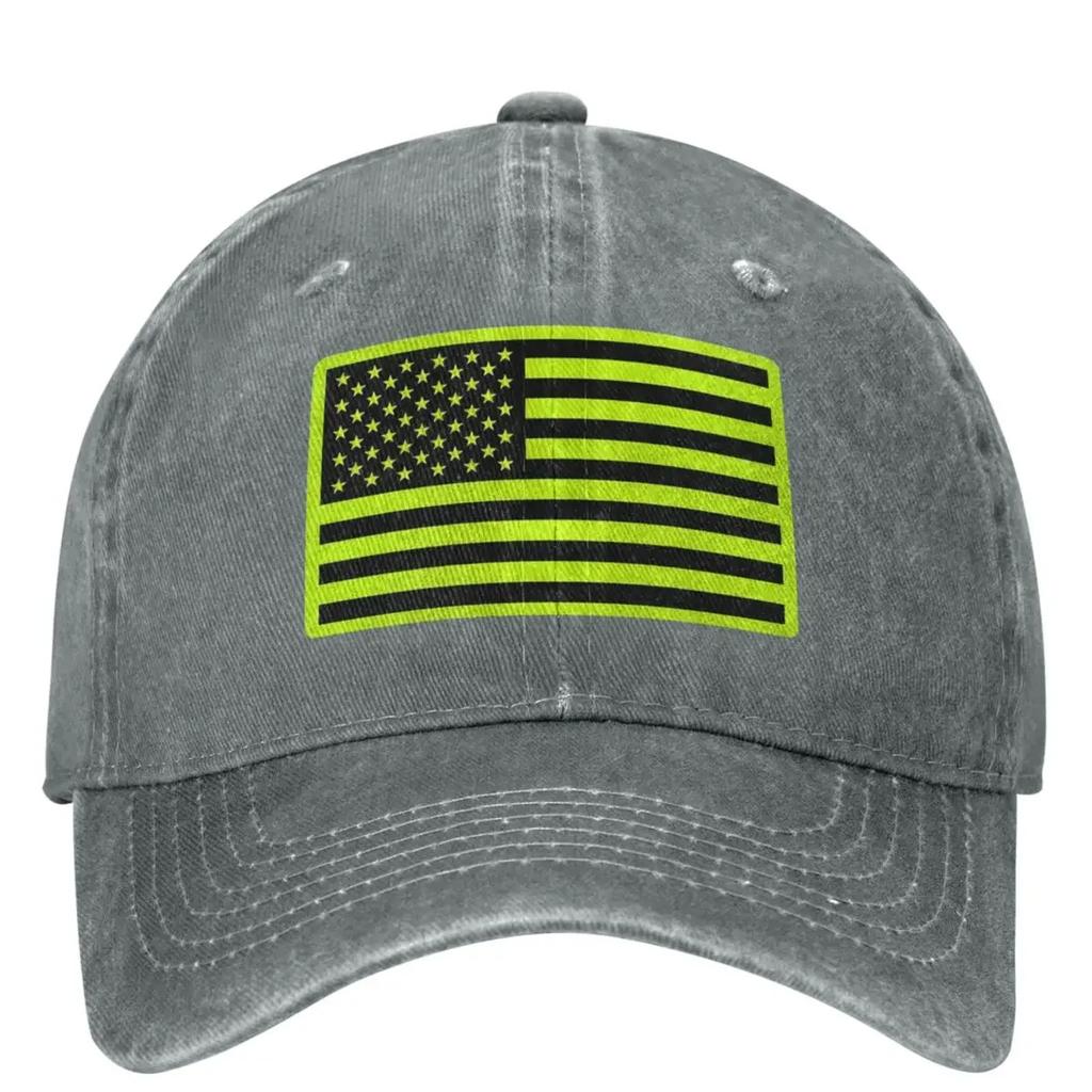 American Flag Construction Safety Green Flag 4th Of July Baseball Cap Sport Breathable Hip Hop Hats Women Unisex Baseball Caps