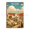 Palestina Vintage Retro Konst Metallskylt Design Väggdekor Tryck Bar Garage Tennskylt Affisch