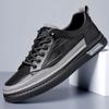 Fashion High Quality Men Casual Leather Shoes Stylish Comfy Flat Designer Shoes Brand Male Vulcanized Shoe Antiskid Outdoor Driving Shoe