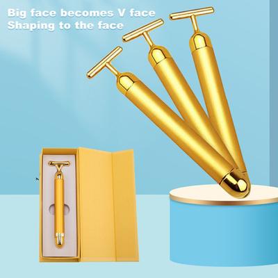 Face Massager Strong Frequency Vibration Multifunctional Zinc Alloy T-shaped Vibrating Facial Rollers for Women
