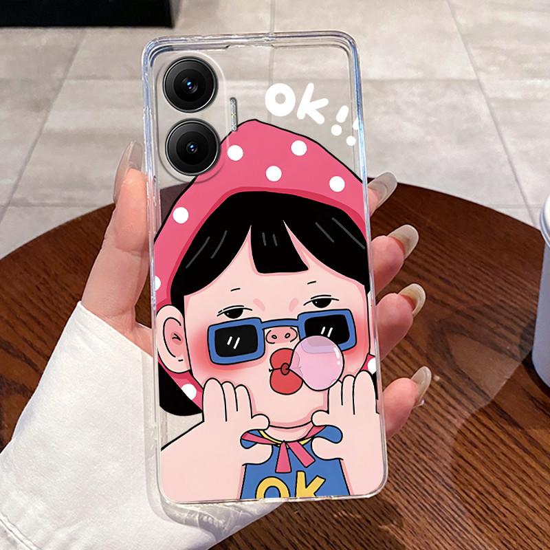 

For Xiaomi Poco F7 Case Aesthetic Cute Cat Cartoon Protective Cases Transparent Silicone Phone Cover Luxury Casing For Poco F7 Poco F7