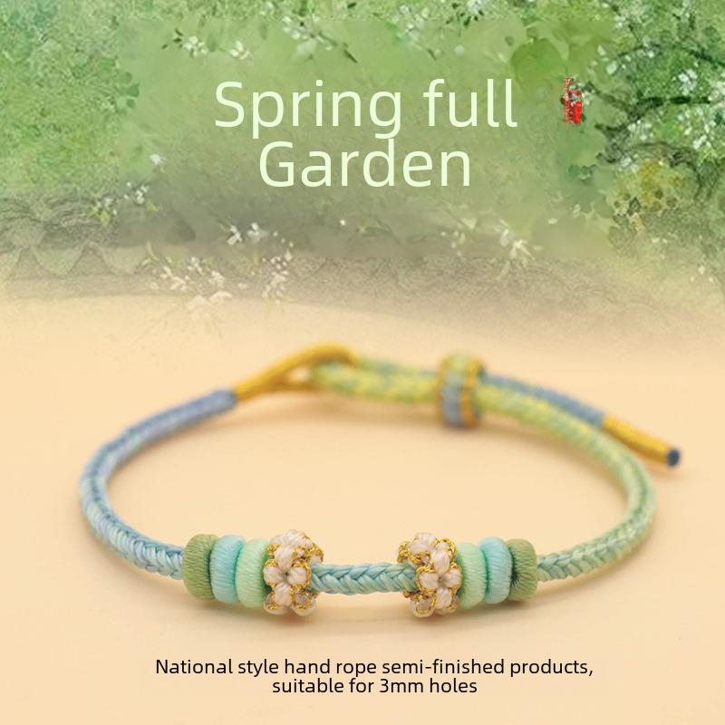 Qianli Jiangshan Handwoven Bracelet: Colorful, National Style, Large-Hole Beads