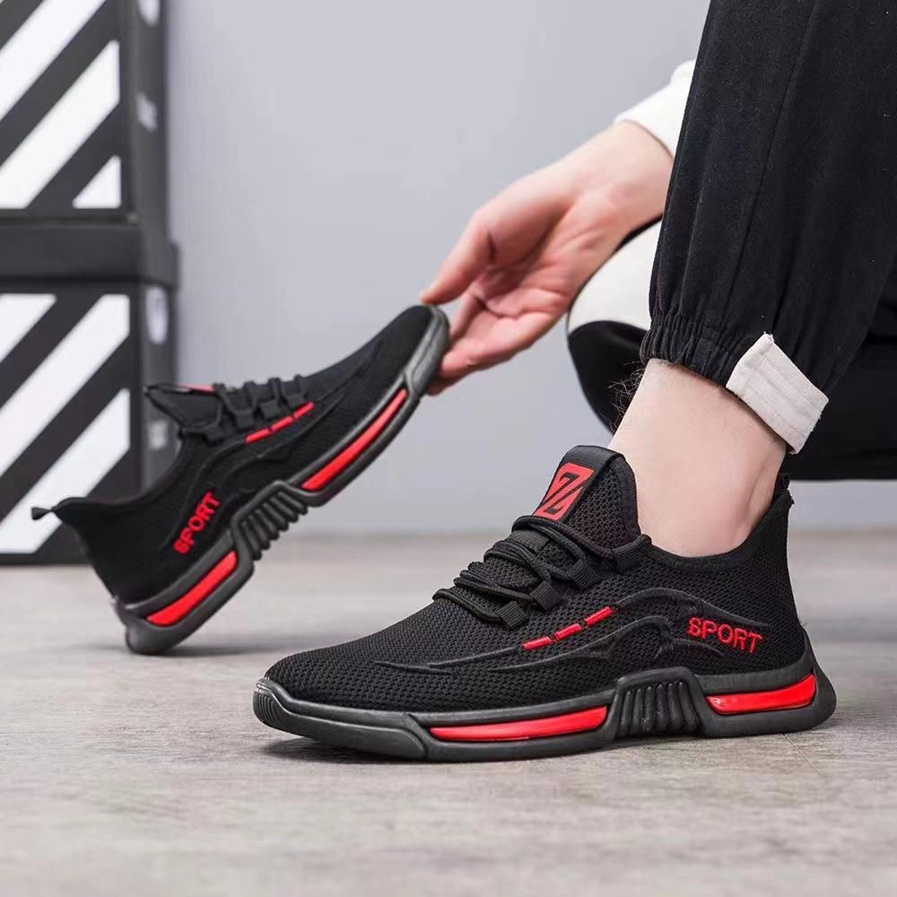 Men's sports shoes autumn and winter new running shoes fashion men's casual trendy shoes men's flying woven breathable casual men's shoes