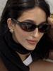 New Small Oval Sunglasses Women Fashion Gradient Lens Shades Retro Rivets Punk Sun Glasses Frame UV400 Men