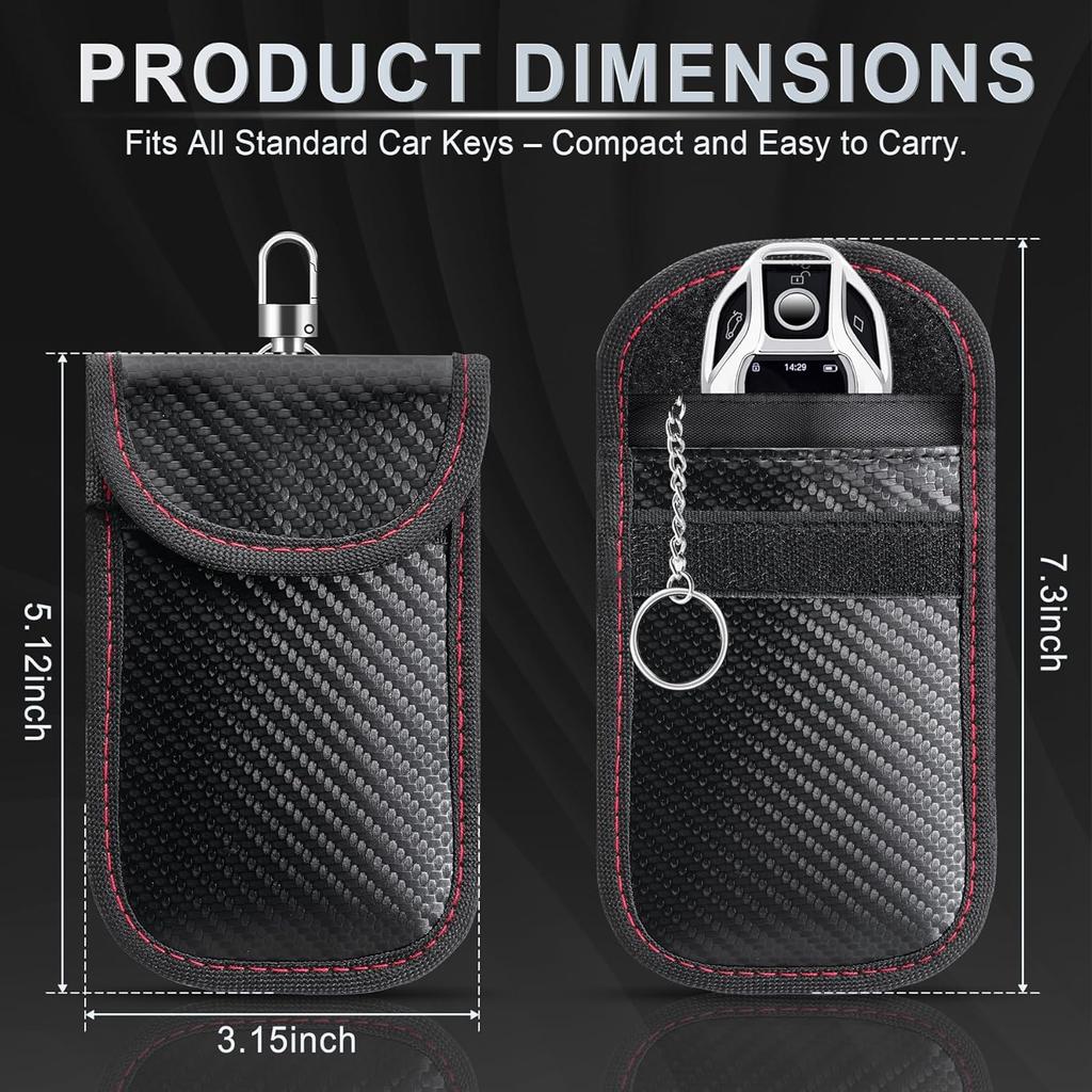 LivTee Faraday Key Fob Protector, RFID Blocking Faraday Bag for Car Keys (3.15'' × 5.12''), Anti-Theft Signal Blocking Pouch for Key Fob Security (2