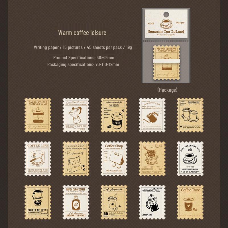 Ketchup Girl Four Seasons Tea Island Sticker Pack - 6 Types for DIY Journal Decoration