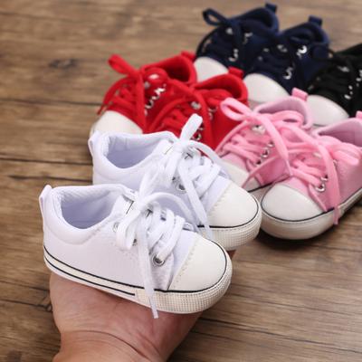 Baby Shoes Boys Girls Canvas Sneaker Soft Anti-Slip Sole Newborn Infant First Walkers Toddler Casual Crib Shoes 0-18M