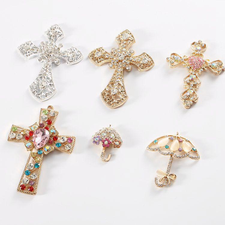 Cross Rhinestone Gem DIY Phone Case Accessories - Alloy Material