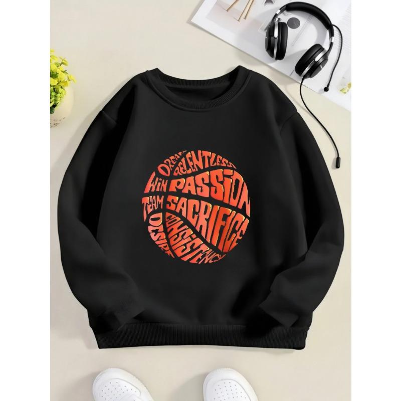 Kids Sweatshirt, Crew Neck Sweatshirt with Fashion Print, Halloween Christmas Football Accessories, Trendy Top,Soft Cotton Sweatshirt