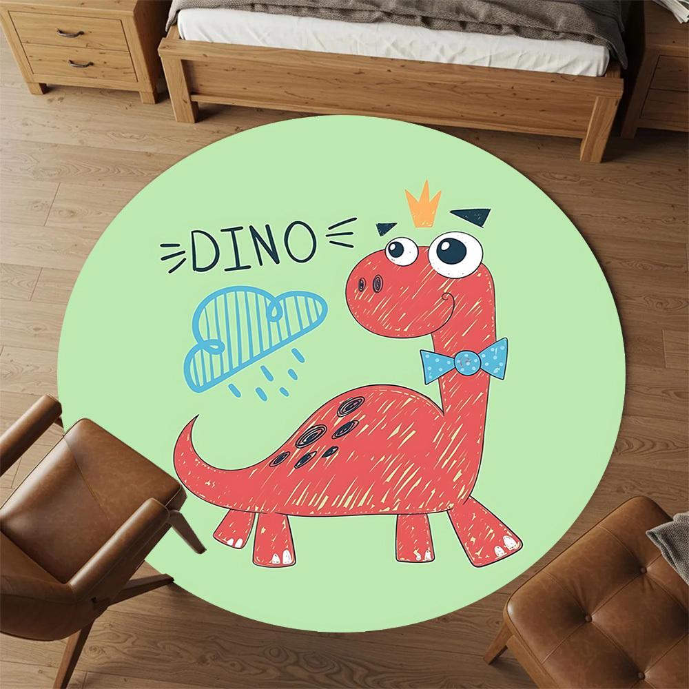 1pc dinosaur crown Round Chair mat Area Rug - Non-Slip, Floor Mat for Office, Bedroom, and Indoor Decor c1125347