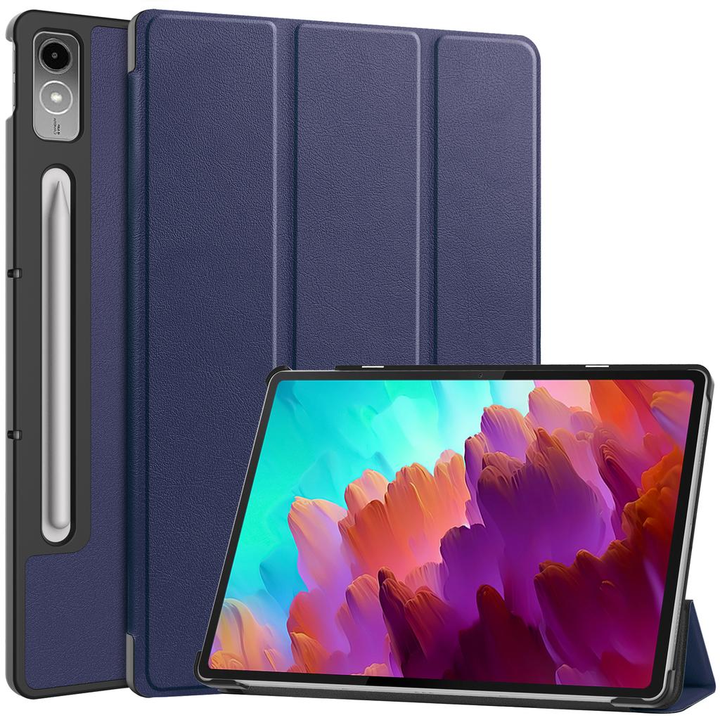 Custodia in pelle di vibrazione per Lenovo Tab P12 Xiaoxin Pad Pro 12.7 pollici 2023 TB-371FC Custodia ultra sottile in PU Tri-pieghevole custodia magnetica