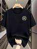 Black T-shirt - Breathable Summer Tee with Modern Triangle Graphic