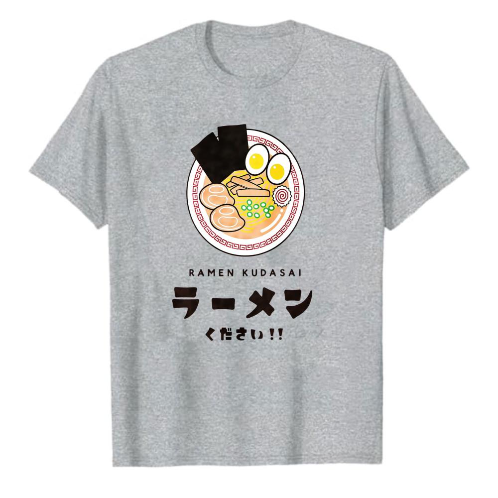 RaUnisex Kudasai Japanese Noodle Foodie Graphic TShirt Unisex RaUnisex Lover Funny Food Casual Cotton Tee Gift Kawaii Clothes