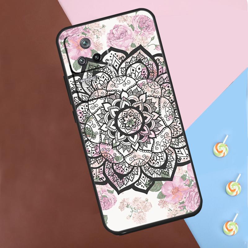 Flowers Mandala Floral Case For Xiaomi POCO M6 Pro X3 X5 X6 Pro F3 F5 M5s Mi 14 Pro 13 13T 11T 12T 12 Lite Cover