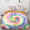 Tie Dye Duvet Cover Set Boho Psychedelic Bedding Set for Boys Girls Teens Bohemian Gypsy Full Comforter Cover Exotic Spiral