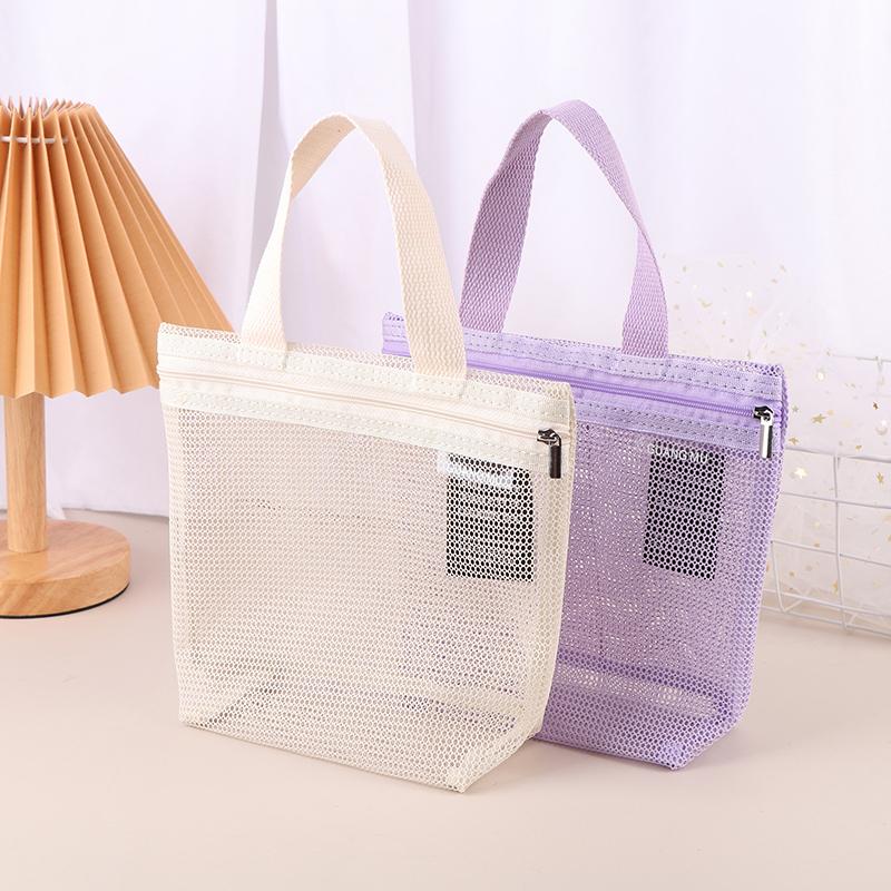 Mesh Makeup Toiletry Storage Bags Handbags Portable Travel Washing Body Shower Tools Organizer Hanging Cosmetic Organizer Pouch