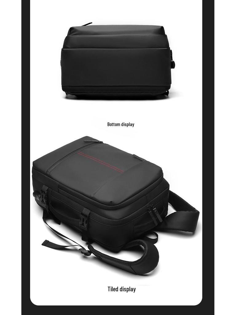 Expandable Men's Travel Backpack for Business and Short Trips - Large Capacity and Multifunctional Laptop Bag