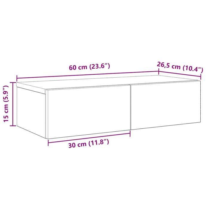 VidaXL Wall Shelf with Drawers Sonoma Oak Engineered Wood 859970